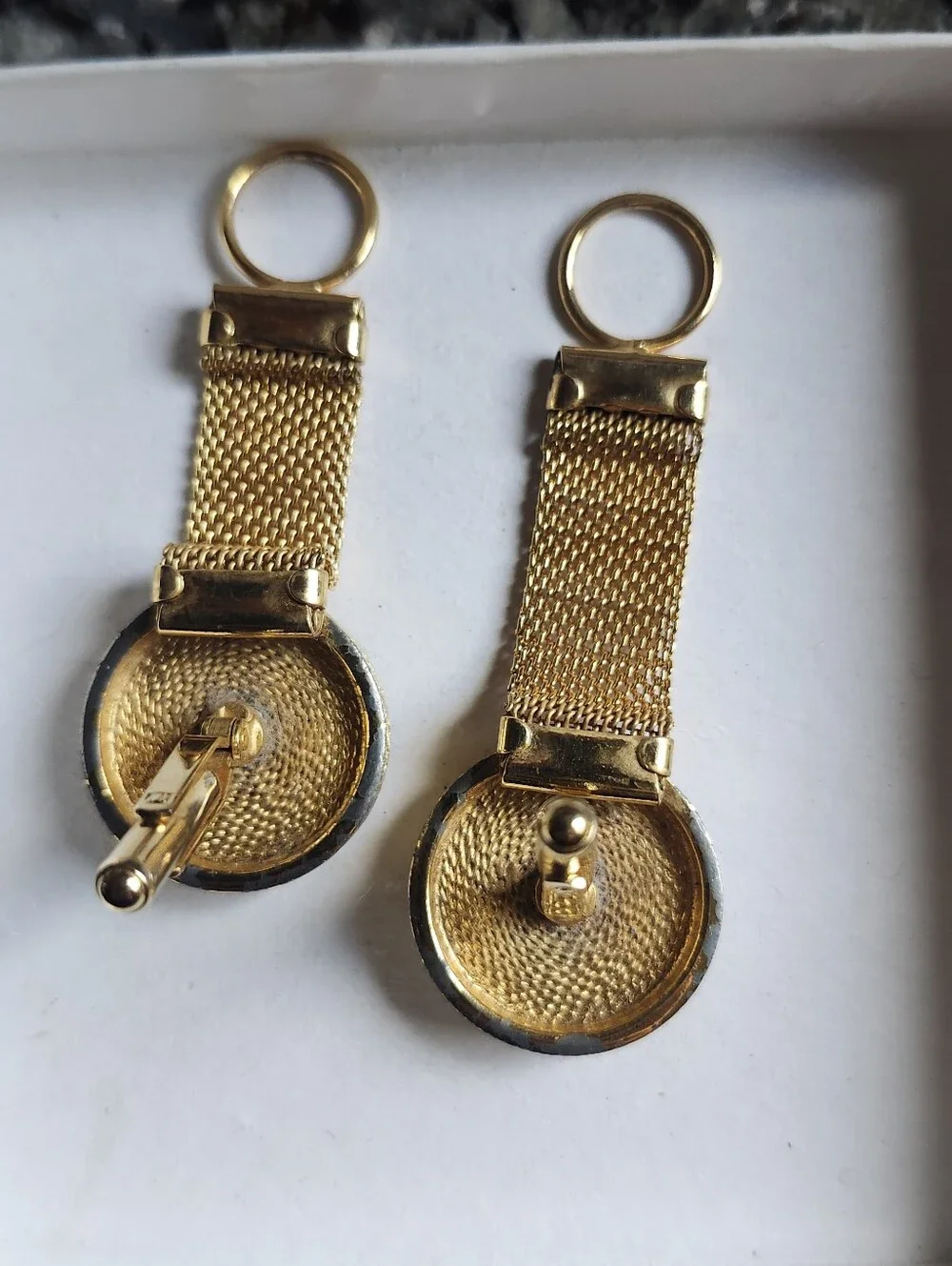 Vtg MCM Zodiac Wrap Around Gold Tone Mesh Cufflinks- Sagittarius